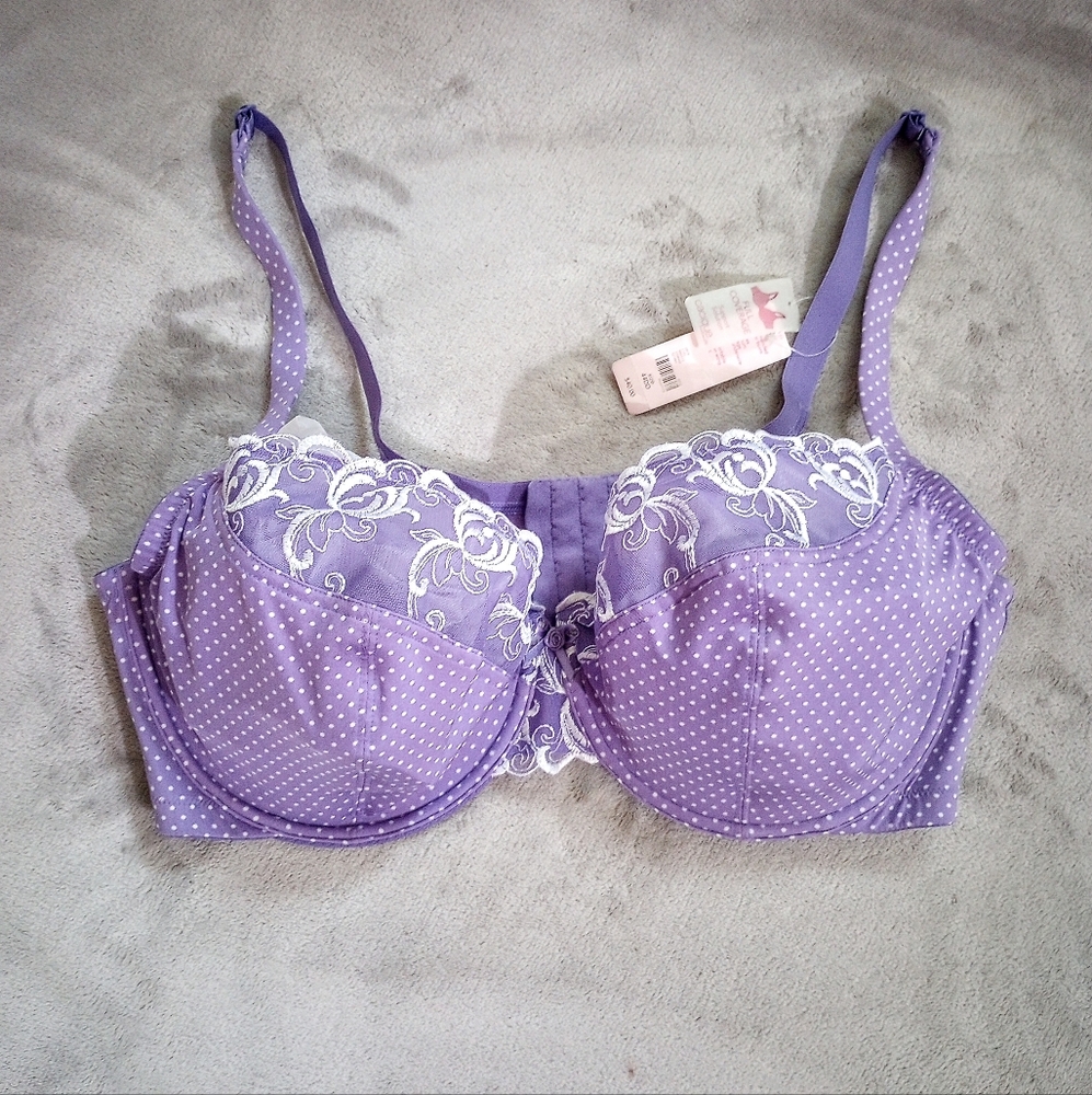 NWT Cacique Lilac Full Coverage & Lace Bra 44 DD